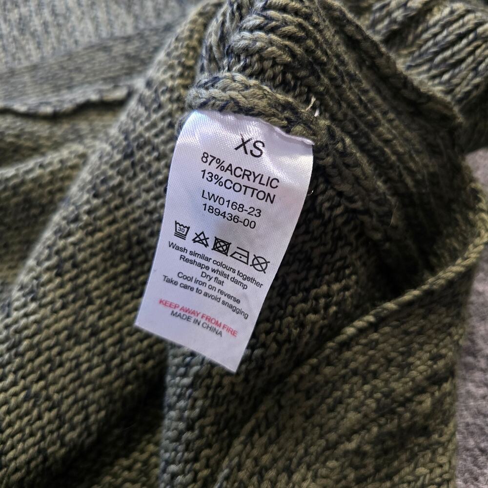 Cupcake Clothing Sweater Womens Size XS Green Chunky Knit Elbow Patches Casual - Picture 8 of 10